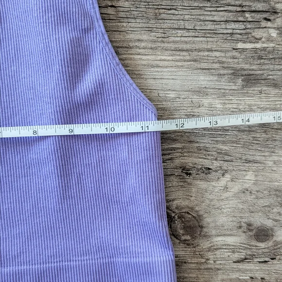 Streetwear Society - Lavender Sporty Casual Ribbed Fitted Crop Top Sz S - Picture 3 of 6